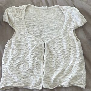 Abercrombie Knitted Crochet Sweetheart Top Buttons